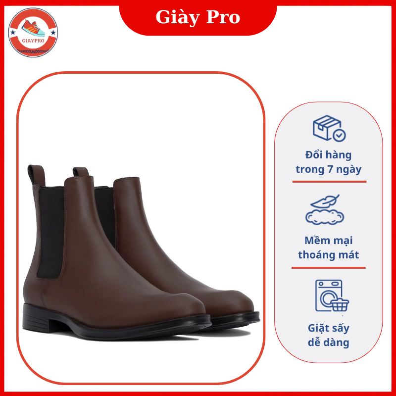 Giày Chelsea Boot Nam Màu Nâu – Giày Boot Da Nam Cổ Cao Thời Trang – Giày Pro