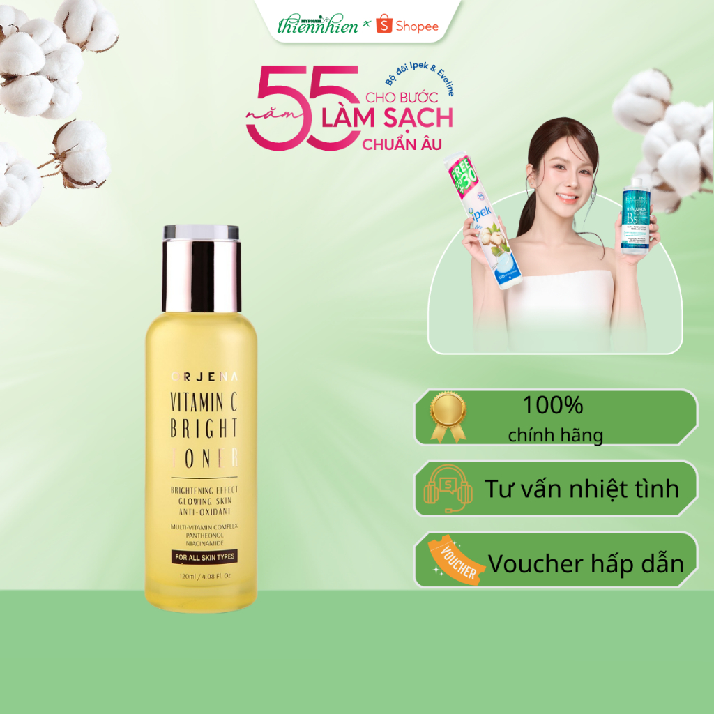 Nước Hoa Hồng Orjena Vitamin C 120ml – Toner Dưỡng Sáng Da, Cân Bằng pH, Cấp Ẩm, Giúp Da Mịn Màng