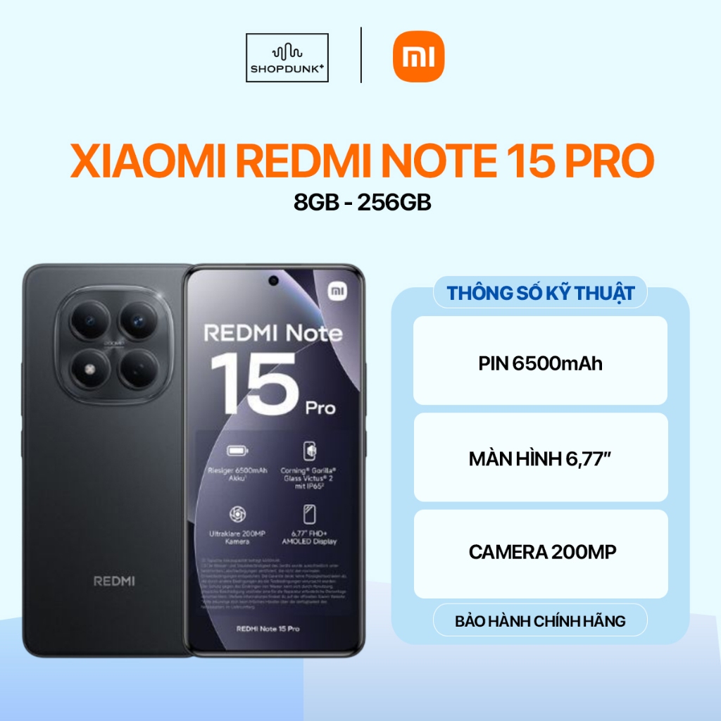 Điện Thoại Xiaomi Redmi Note 15 Pro 8GB 256GB Chính Hãng