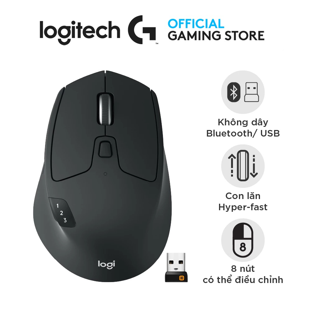 Logitech M720 Triathlon Multi-Device Bluetooth Mouse - Logitech Flow Technology