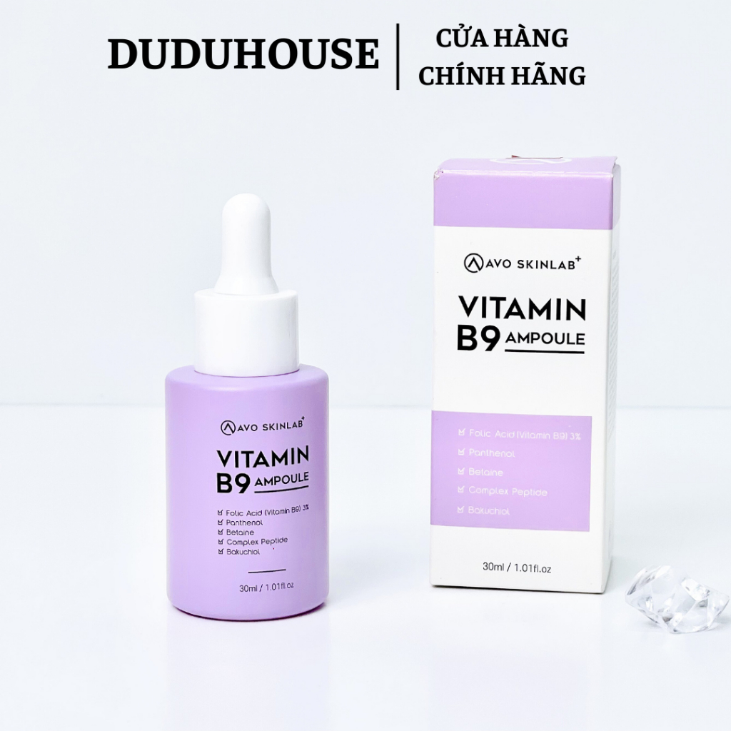 Tinh Chất AVO SKINLAB Vitamin B9 Ampoule Phục Hồi Làm Dịu Cấp Ẩm 30ml Duduhouse