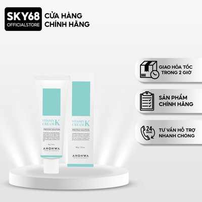 Kem Dưỡng Phục Hồi Ahohwa Vitamin K Cream - Phục Hồi Da Mỏng Đỏ, Giãn Mao Mạch, Làm Dịu Da, Mờ Sẹo