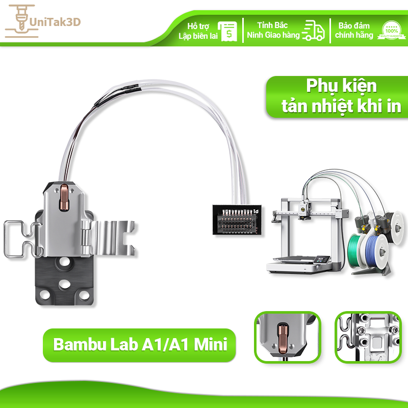UniTak3D in 3D Bộ Lắp Ráp Gia Nhiệt Đầu Nóng Nâng Cấp for Bambu Lab A1/A1 Mini Kẹp cố định nhanh 3D195