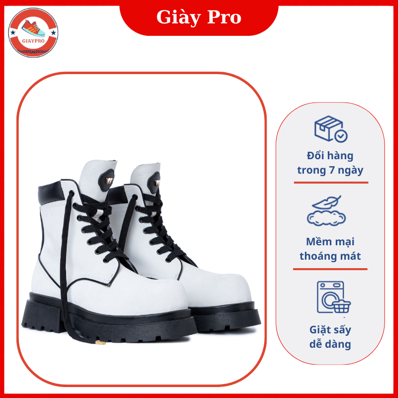 Giày Boot Nam Cổ Cao Combat Boot Phong Cách Military Đế Chống Trượt – Giày Pro