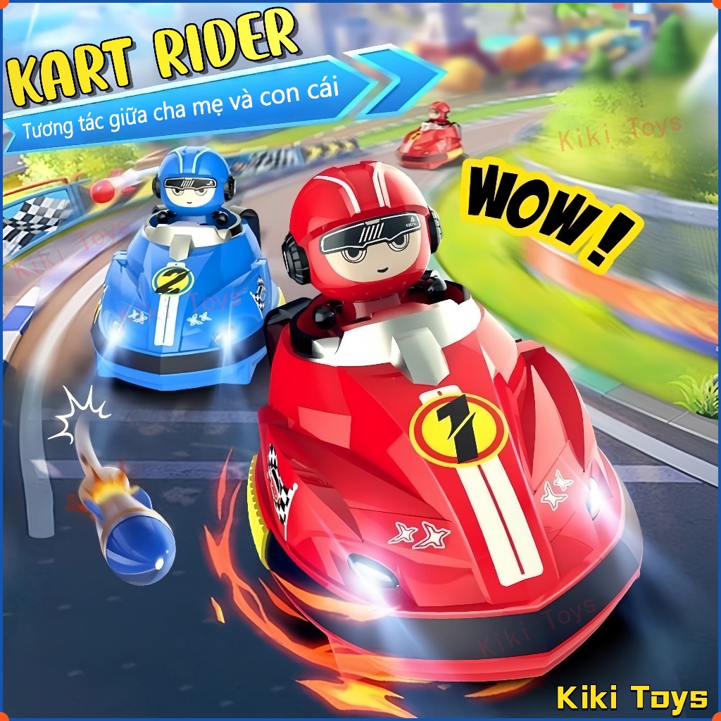 Xe Kart điều khiển từ xa - Xe đụng đối kháng hai người, xe trò chơi Kart drift tương tác cha mẹ con 