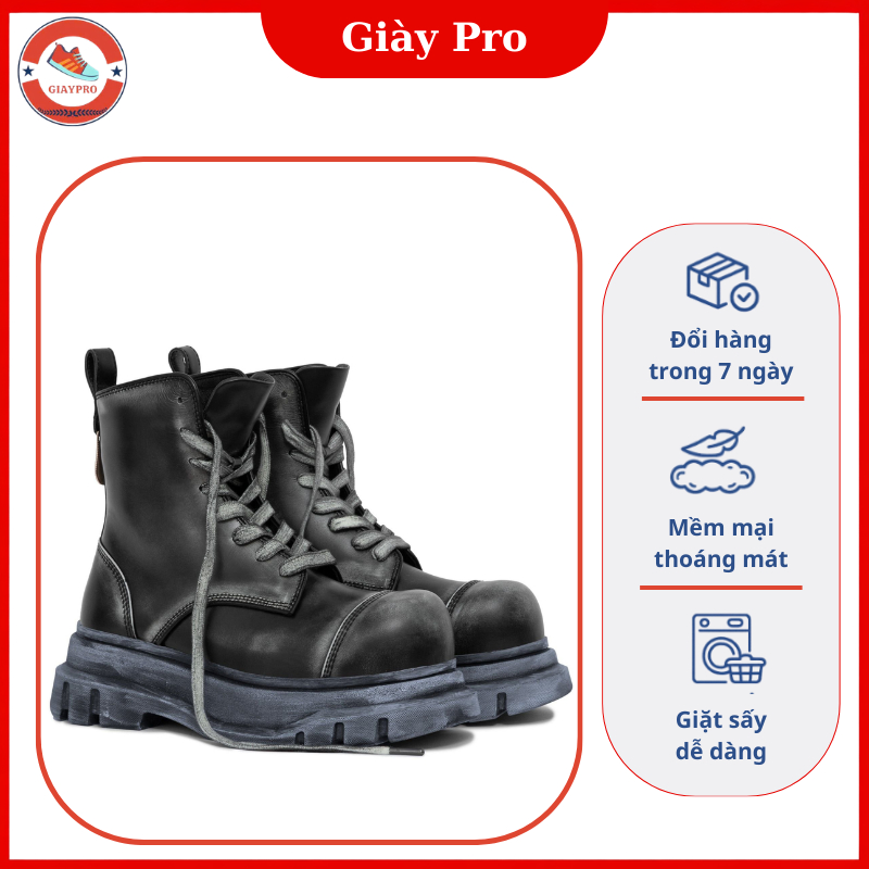 Giày Boot Nam Cổ Cao Combat Boot Phong Cách Military Da Bền Đế Chống Trượt – Giày Pro