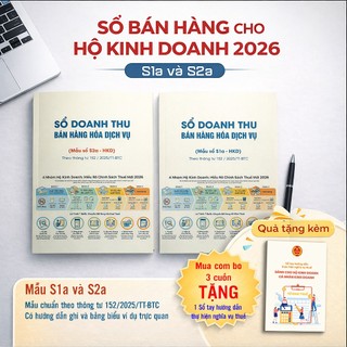 Combo 3 cuốn Sổ S01a - S02a sổ doanh thu bán hàng hóa dịch vụ - Sổ bán hàng - Hộ kinh doanh - Cá thể