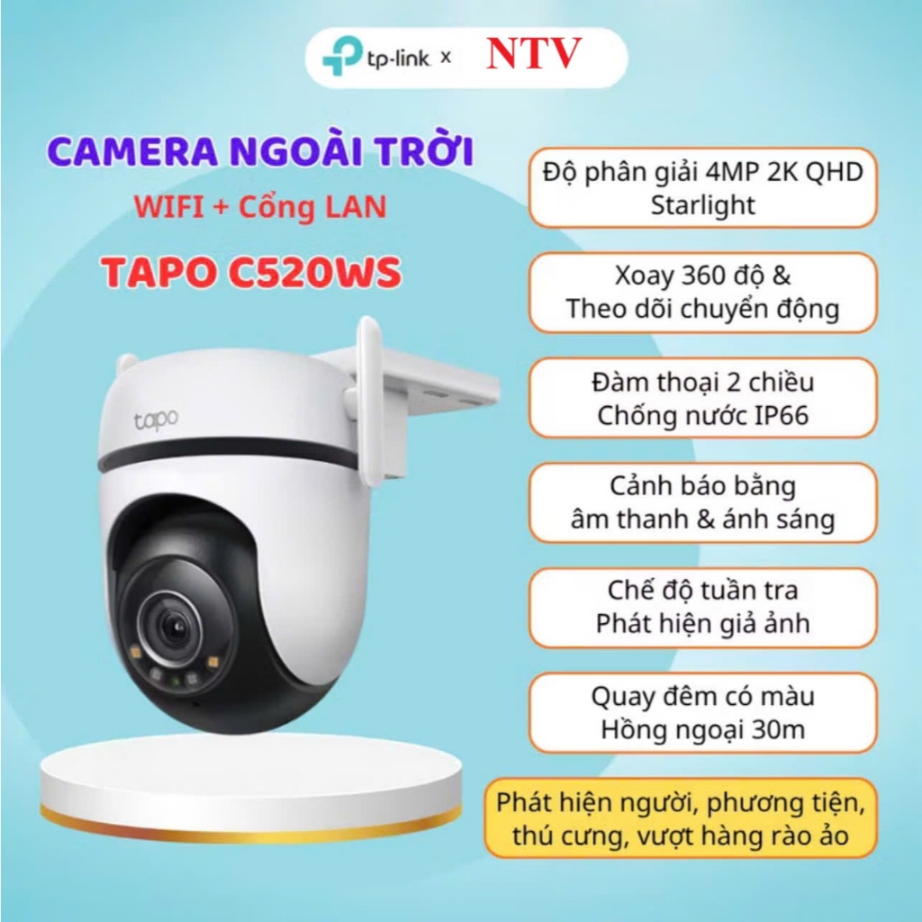 Camera Tapo C520W/C320WS/C222/C200 hãng TP-Link - trong nhà và ngoài trời - Hình ảnh sắc nét - tiện lợi - dễ lắp đặt