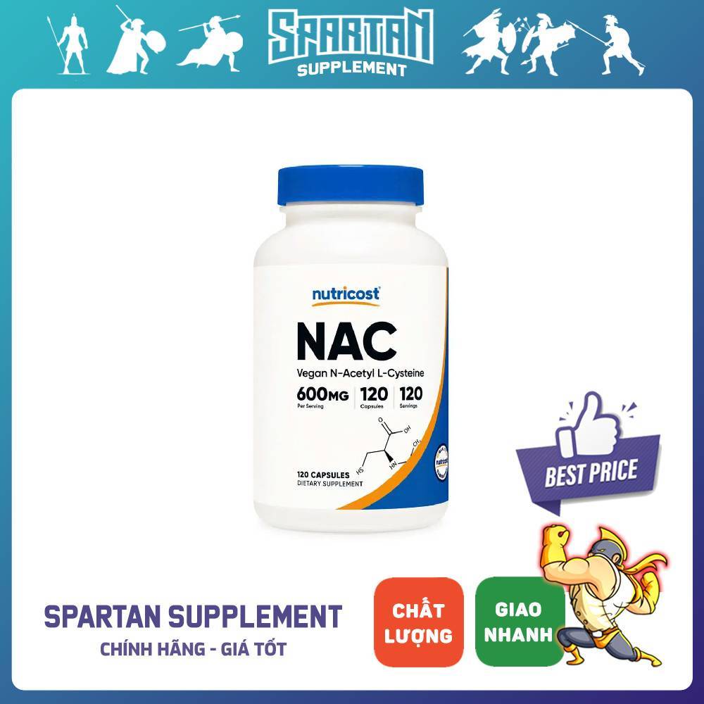 Nutricost NAC 600mg – N-Acetyl Cysteine Hỗ Trợ Giải Độc Gan & Tăng Cường Chống Oxy Hóa