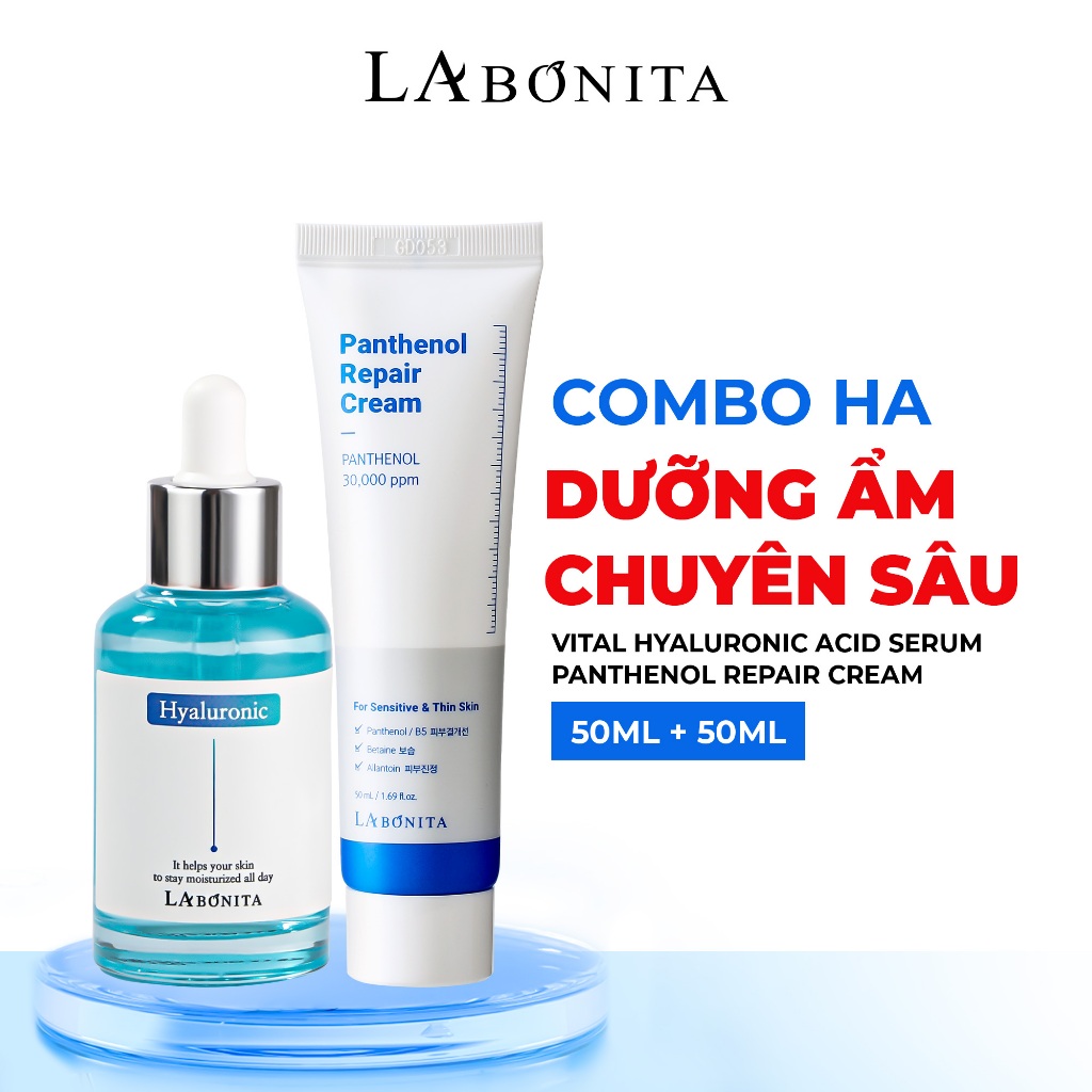 [LABONITA MIỀN BẮC] COMBO SERUM HA & Kem dưỡng LaBonita Vital Panthenol Repair 50ml - Bộ Đôi Cấp Ẩm 