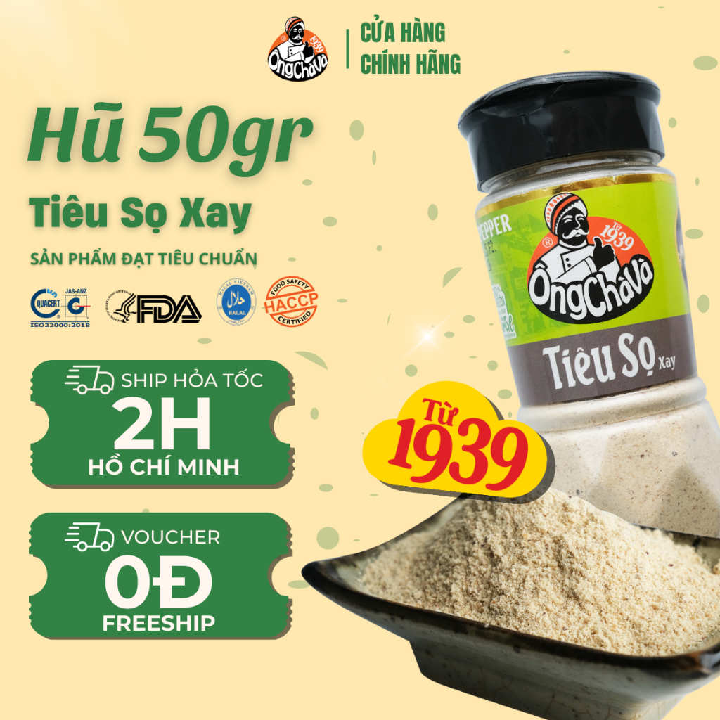 Tiêu Sọ Xay Ông Chà Và 50g (Ground White Pepper)