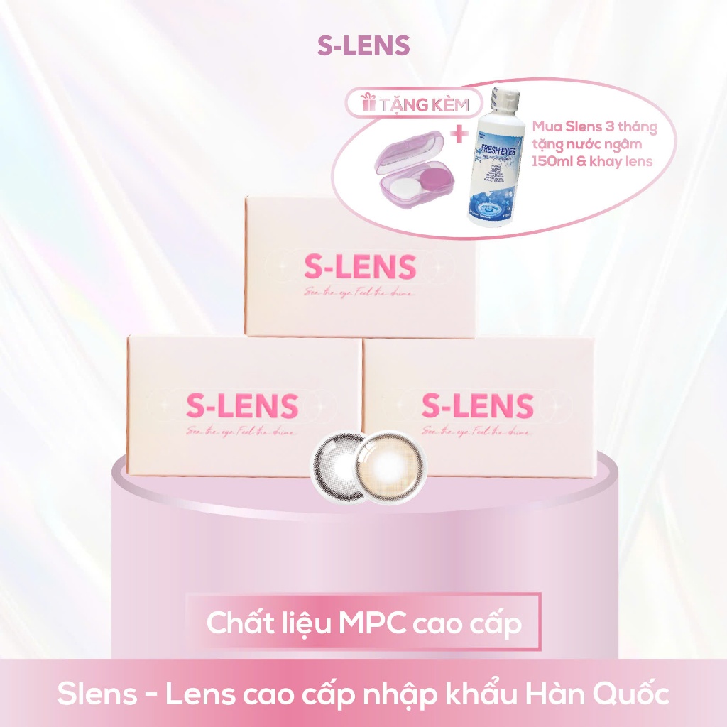 SLENS - Lens 3 THÁNG (1 CHIẾC) HAERYI brown/gray MPC - Kính áp tròng Hàn Quốc Seoullens
