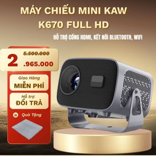 Máy Chiếu Mini KAW K670 Full HD xoay 360, Kết Nối Không Dây, Xem Phim Tại Nhà  Dễ Dùng, Tiện Lợi