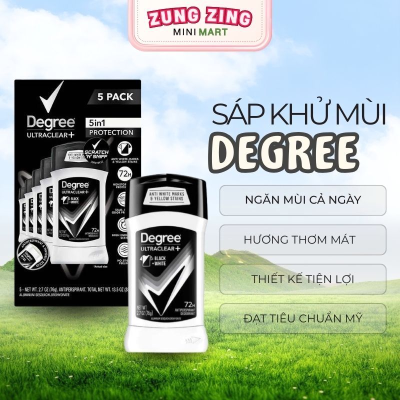 Sáp Khử Mùi DEGREE UltraClear 72H Antiperspirant Deodorant – Sáp Khử Mùi Degree Ngăn Mồ Hôi Hàng Mỹ