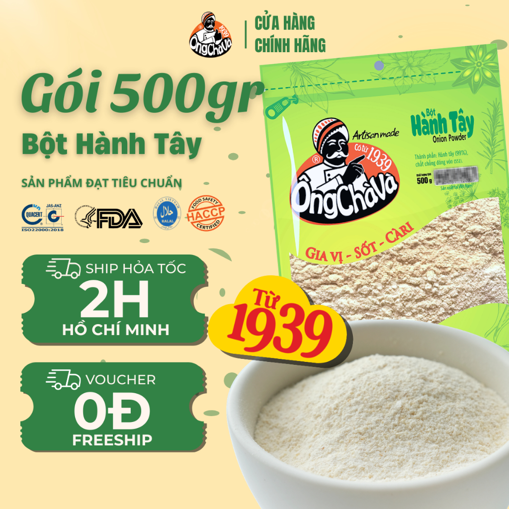 Bột Hành Tây Ông Chà Và 500g (Onion Powder)