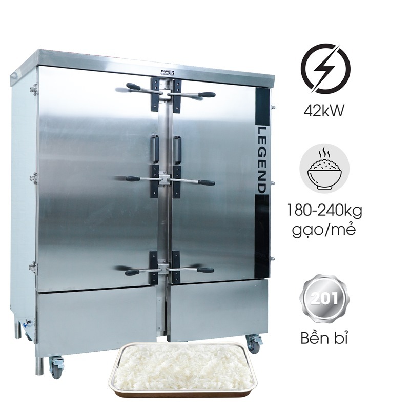 Tủ nấu cơm công nghiệp 60 khay NEWSUN 2M60-DT dùng điện NEWSUN - Gía bán chưa bao gồm phí Newsun vận