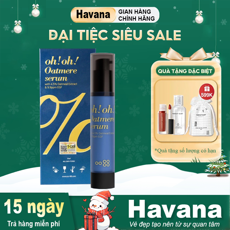 Tinh chất phục hồi - tái tạo & làm dịu da chuyên sâu oh!oh! Oatmere Serum 25ml HVN