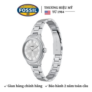 Đồng hồ nữ Fossil Gilmore ES5419 mặt bạc, 28mm, dây thép không gỉ, máy pin 3 kim, đơn giản đi làm với outfit của bạn