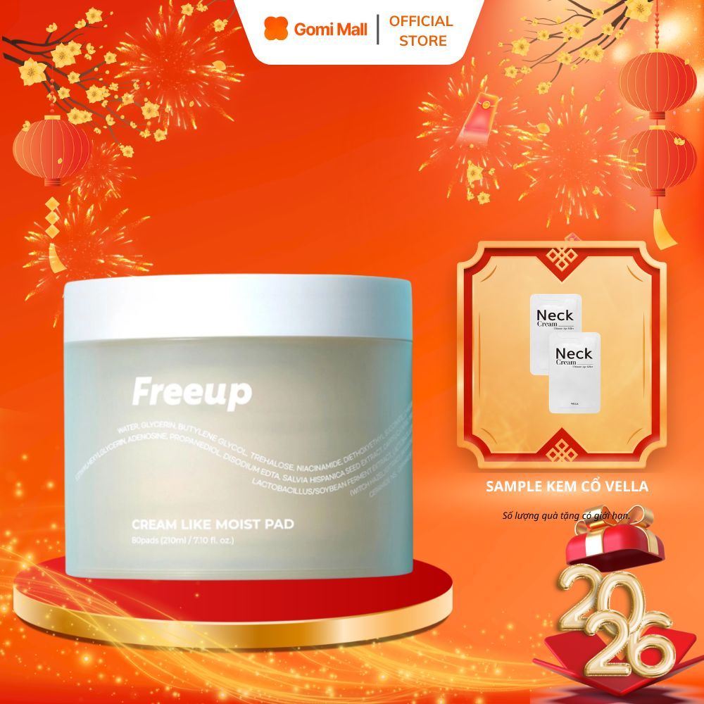 Toner Pad Dạng Sữa Kem Hỗ Trợ Cấp Ẩm Freeup Cream Like Moist Pad Hộp 80 Miếng