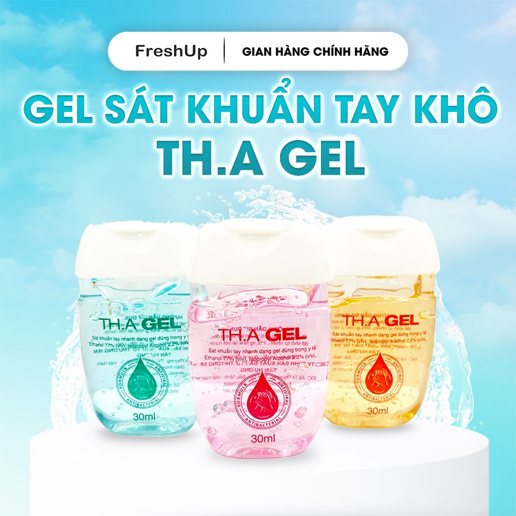 Gel Rửa Tay Khô TH.A GEL 30ml Chuẩn Y Tế 77% Ethanol Hương Nước Hoa Thơm Lâu Dưỡng Ẩm Da