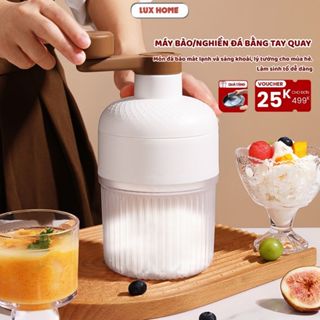 Máy Bào Đá Bằng Tay Lux Home - Máy Nghiền Đá Tuyết Mini Cầm Tay Tiện Lợi, Lưỡi Thép Không Gỉ Sắc Bén Làm Bingsu, Sinh Tố