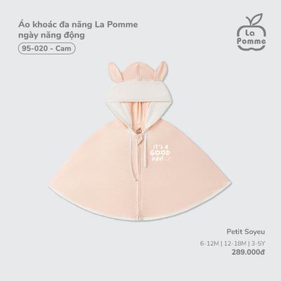 Áo chống nắng/Áo khoác đa năng La Pomme- Bé trai/ bé gái từ 8-20kg - thoáng mát,khoá kéo êm mượt, dễ dàng thao tác-6M-5Y