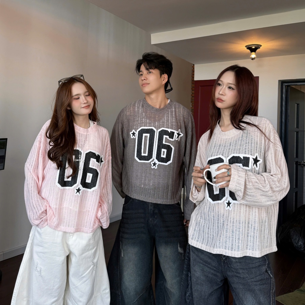 [SẢN PHẨM MỚI] Áo Thun Tay Dài 06 Cotton Rách Long Sleeve Unisex Boxy Nhiều Màu | SSSTORE.Aesthetic