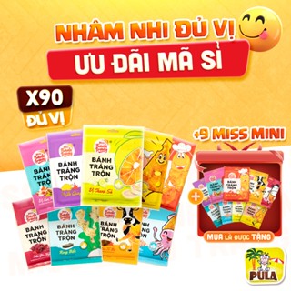 90 Bịch Mini | Bánh Tráng Miss Mini Tiệm nhà Pula 9 Vị | Combo Bánh Tráng Trộn Gói 20-23 Gram Đủ Vị | Ngon Dễ Nghiện