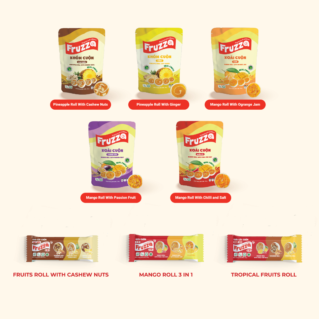Trái cây cuộn Fruzza - Snack trái cây healthy