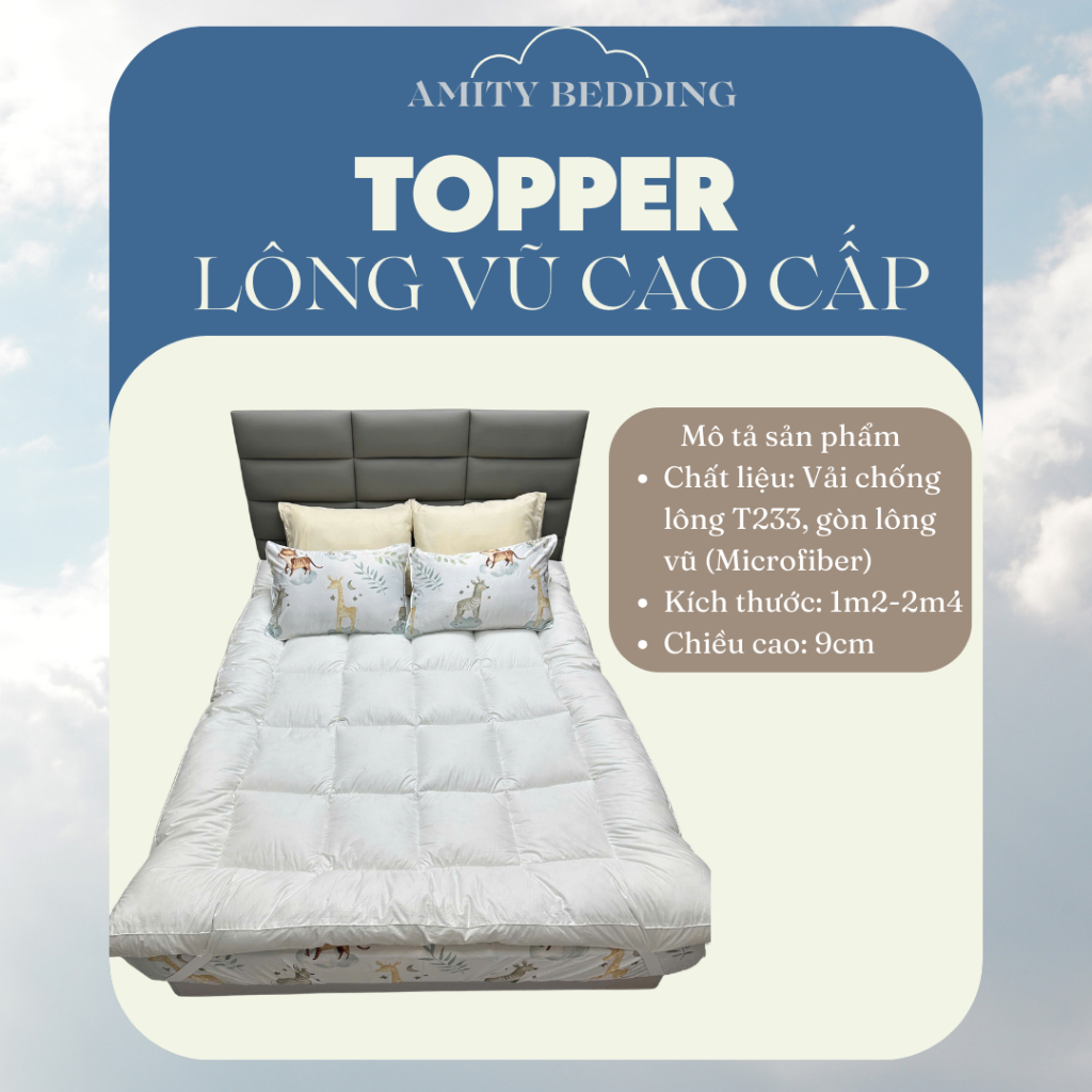 Topper Lông Vũ Cao Cấp Amity Beddingopper Lông Vũ Cao Cấp Amity Bedding