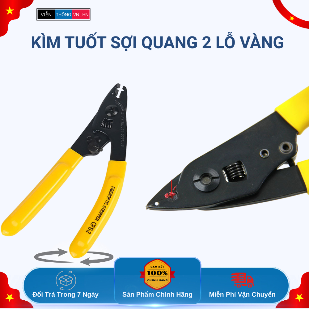 Kìm Tuốt Sợi Quang 2 Lỗ – Dụng Cụ Thiết Yếu Cho Kỹ Thuật Viên Cáp Quang