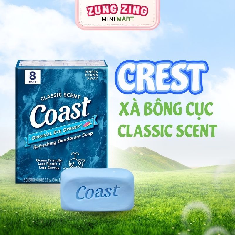 Xà Bông Cục Coast Classic Soap Hàng Mỹ 113g – Xà Phòng Tắm Coast Sạch Sâu Hương Biển Tươi Mát