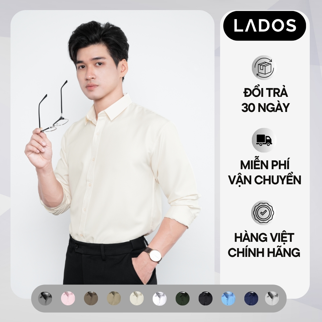 Áo sơ mi tay dài nam LADOS - 2779 chất vải mát mịn chống nhăn