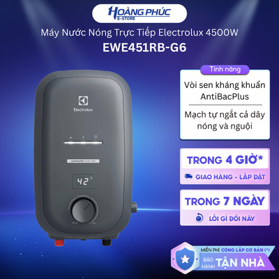 Máy Nước Nóng Trực Tiếp Electrolux 4500W EWE451RB-G6 {Ship HCM 0Đ}