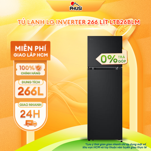 LTB26BLM [GIAO HÀNG MIỄN PHÍ HCM] Tủ lạnh LG Inverter 266 lít - CHÍNH HÃNG