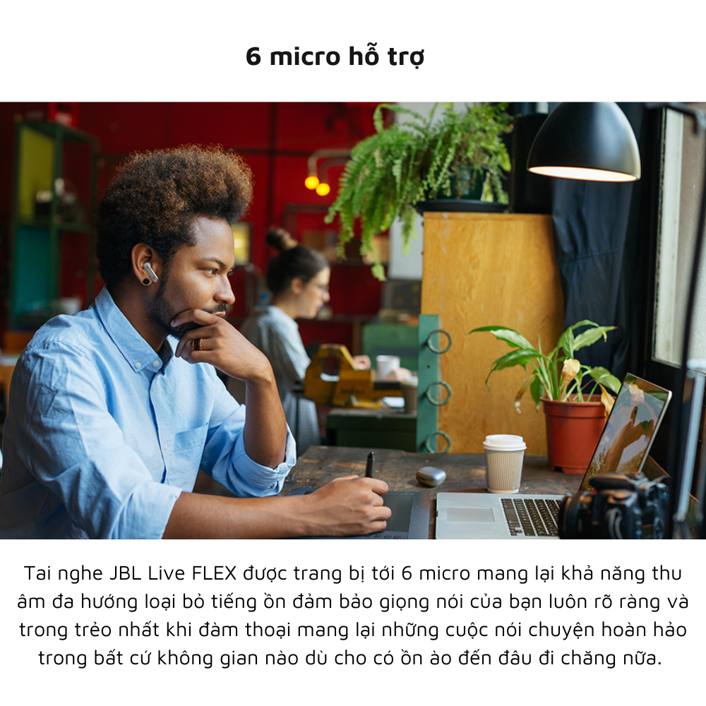 Tai Nghe Bluetooth JBL Live Flex TWS- Chất Âm Siêu Bass- Pin 40 Giờ- 6 Micro Đàm Thoại- Kháng Nước IP54- BH 2 Năm | BigBuy360 - bigbuy360.vn