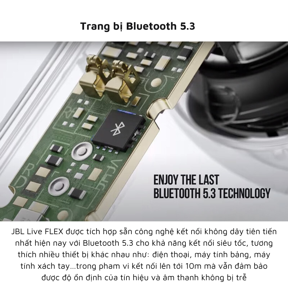 Tai Nghe Bluetooth JBL Live Flex TWS- Chất Âm Siêu Bass- Pin 40 Giờ- 6 Micro Đàm Thoại- Kháng Nước IP54- BH 2 Năm | BigBuy360 - bigbuy360.vn