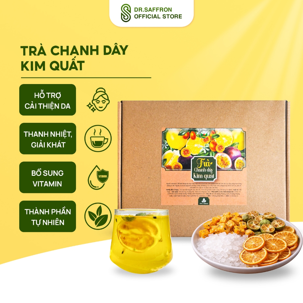 Trà chanh dây kim quất trà detox Triệu Lộ Tư hỗ trợ trắng da, mát gan, giải nhiệt cơ thể