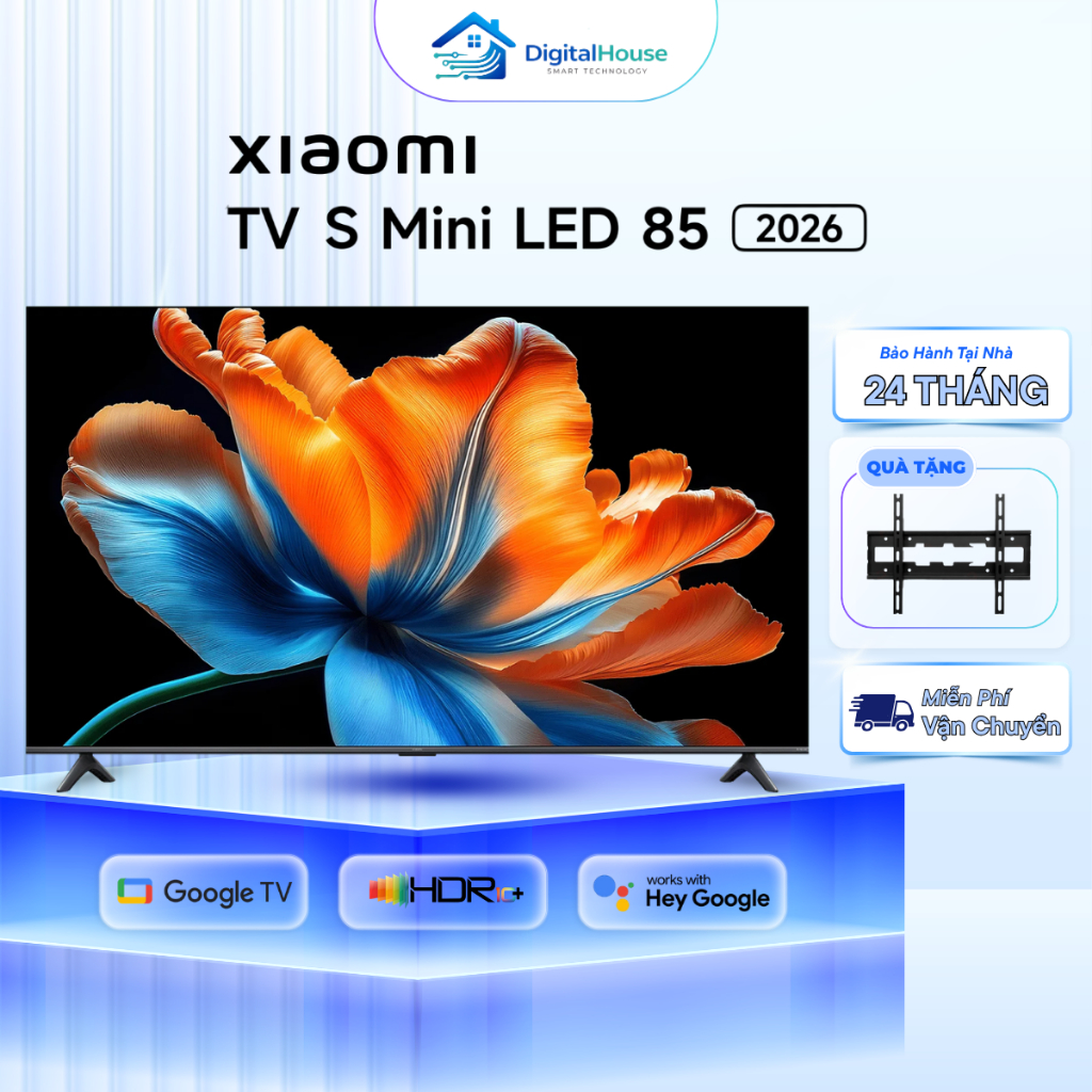 Smart Tivi Xiaomi TV S Mini LED 85 Inch 2026 Google TV 4K, Có Tiếng Việt - Bảo Hành 24 Tháng