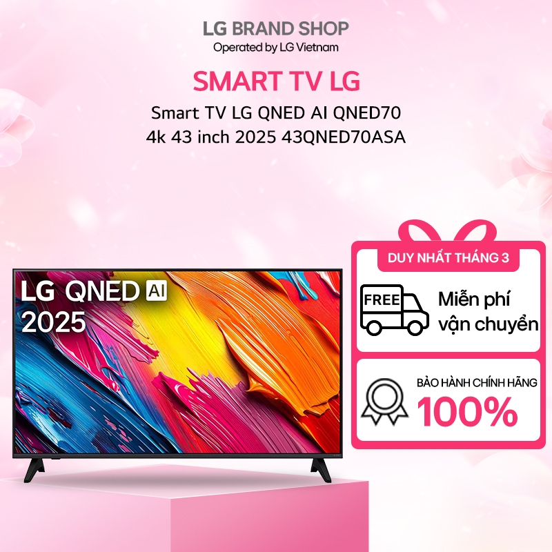 [ Chỉ giao Bắc/ Nam]43QNED70ASA - TV thông minh LG QNED AI QNED70 4k 43 inch 2025