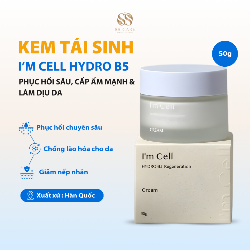 Kem Tái Sinh I’M CELL Hydro B5 – Phục Hồi Sâu, Cấp Ẩm Mạnh & Làm Dịu Da Nhạy Cảm