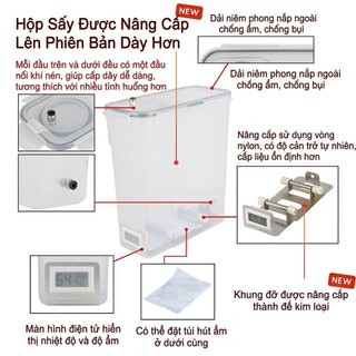 Hộp Sấy Sợi Nhựa In 3D [Bản 2026] - Máy Sấy Filament Chống Ẩm, Hiển Thị Độ Ẩm & Nhiệt Độ - Sấy Khô PLA, ABS, PETG, TPU