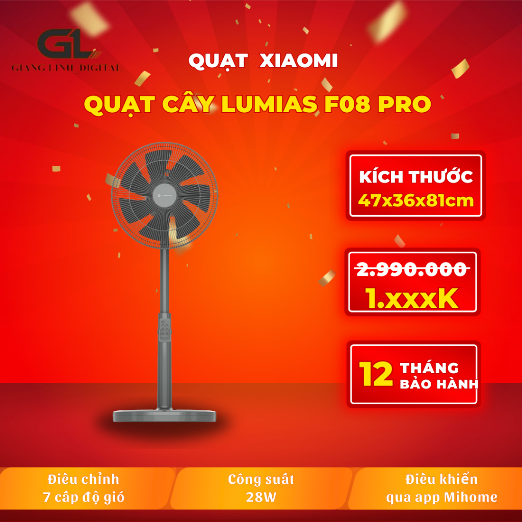 Quạt điện biến tần Lumias F08 Pro – Hàng Chính Hãng - MÀU TRẮNG