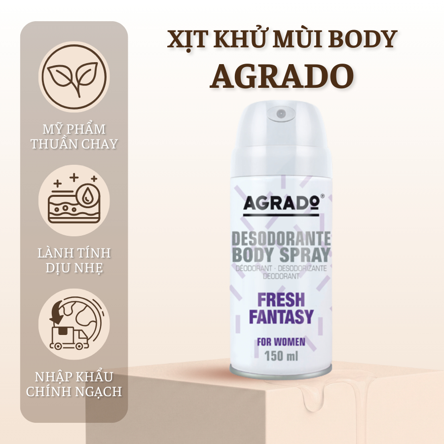 Xịt khử mùi body Agrado hương nước hoa Fresh Fantasy 150ml
