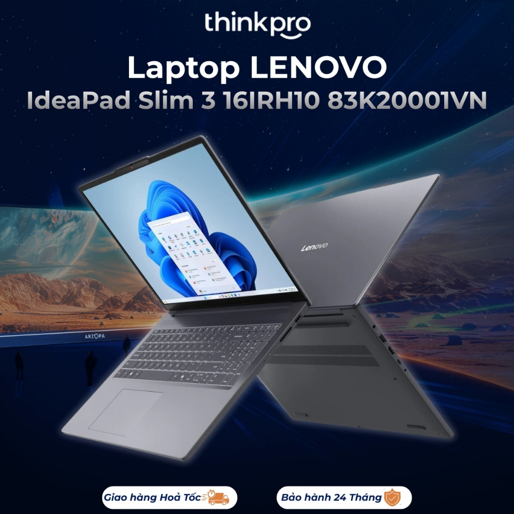 Laptop Lenovo IdeaPad Slim 3 16IRH10 83K20001VN Intel Core i7 13620H 2.4GHz | 16GB | 512GB | WUXGA |