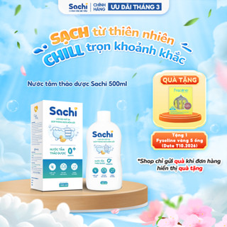 Nước Tắm Thảo Dược Cho Bé Sachi 500ml Làm Sạch Ngăn Ngừa Rôm Sảy, Mẩn Ngứa Và Mảng Bám Da Đầu