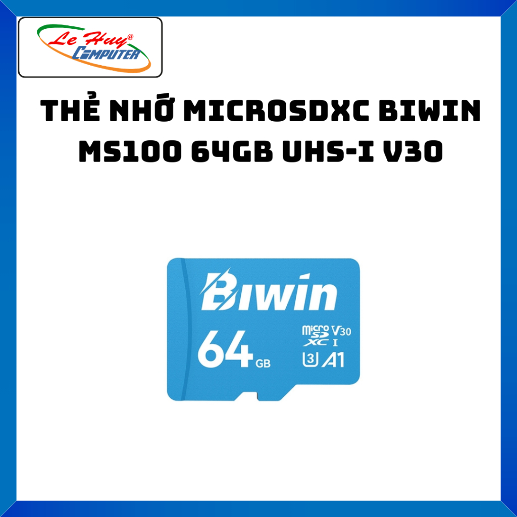 Thẻ Nhớ MicroSDXC Biwin MS100 64GB UHS-I V30 - Hàng Chính Hãng