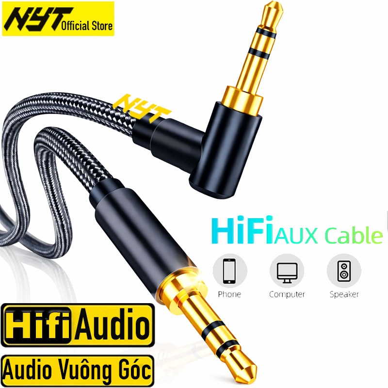 Cáp Audio 3.5mm Đầu Vuông Góc Cao Cấp NYT N18 Bảo Hành 12T Đổi Mới