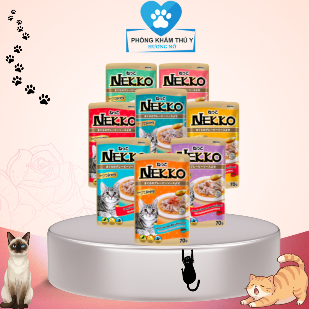 Nekko - Combo 5 Gói Pate Nekko Cho Mèo Lớn - 70g/1 Gói