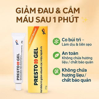 [CHE TÊN, HÀNG CTY] Gel Bôi trĩ Presto nhập khẩu Danpharm - Israel 25g, bôi trĩ nội, trĩ ngoại, nứt kẽ hậu môn